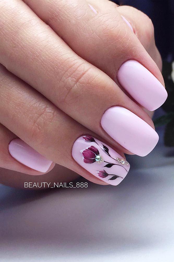 Pink Nail Design With A Floral Pattern #patternednailart A pink color is hot and fun, and its meaning makes it worth adding to your life. Pink clothes, nails, hair, and blush come in light and dark shades. #pinkcolor #colorinspiration #pink #glaminati #lifestyle Flower Nail Designs, Flower Nail Art, Nail Designs Spring, Nail Art Designs, Nails Design, Pedicure Designs, Spring Design, Latest Nail Art, Spring Nail Art