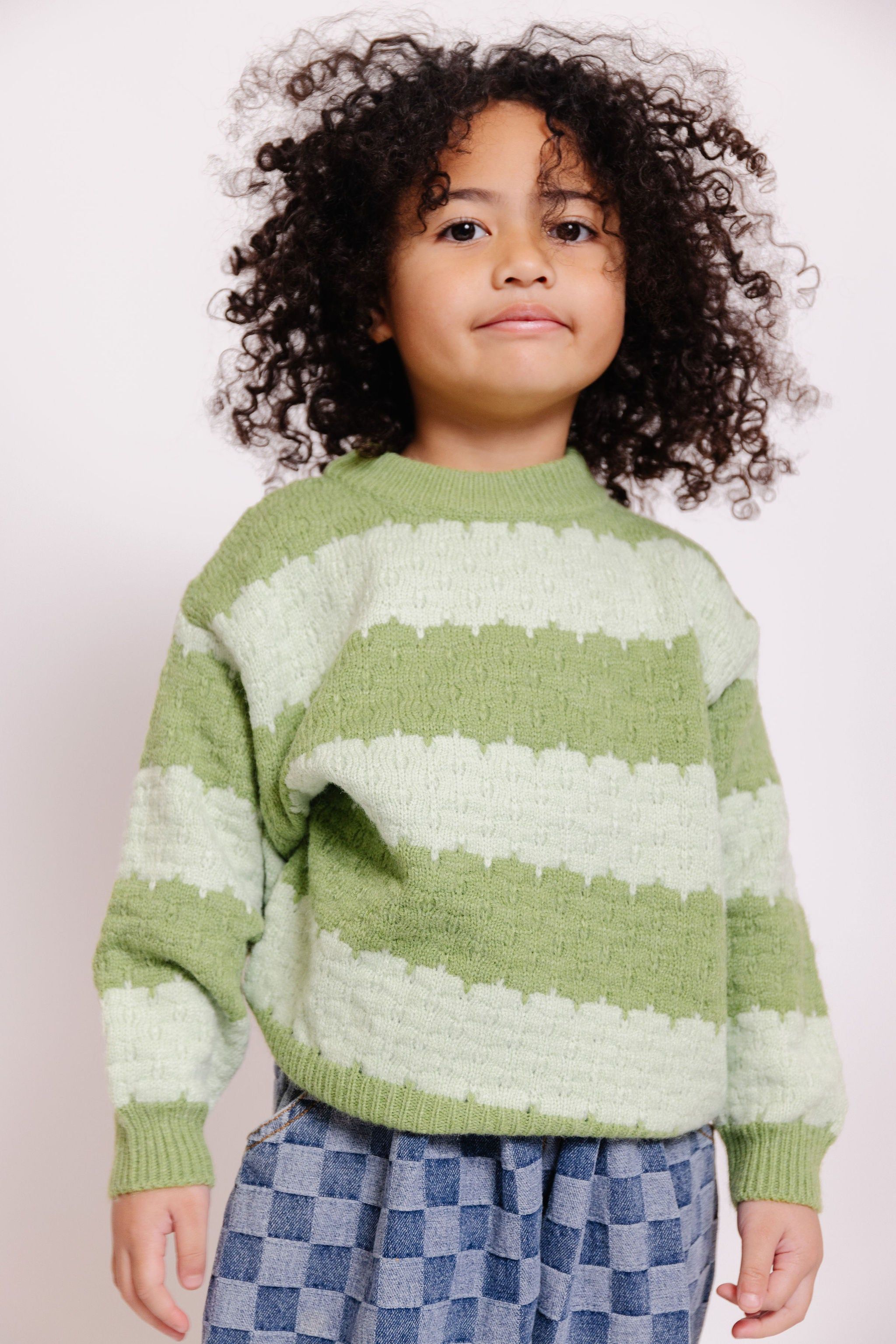Soft And Thick Green Striped Sweater Size 2 3 Length 16 Inches Size 4 soft-and-thick-green-striped-sweater-size-2-3-length-16-inches-size-4