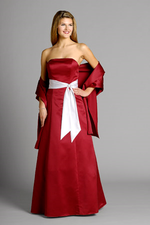 Red and White Bridesmaid Dresses