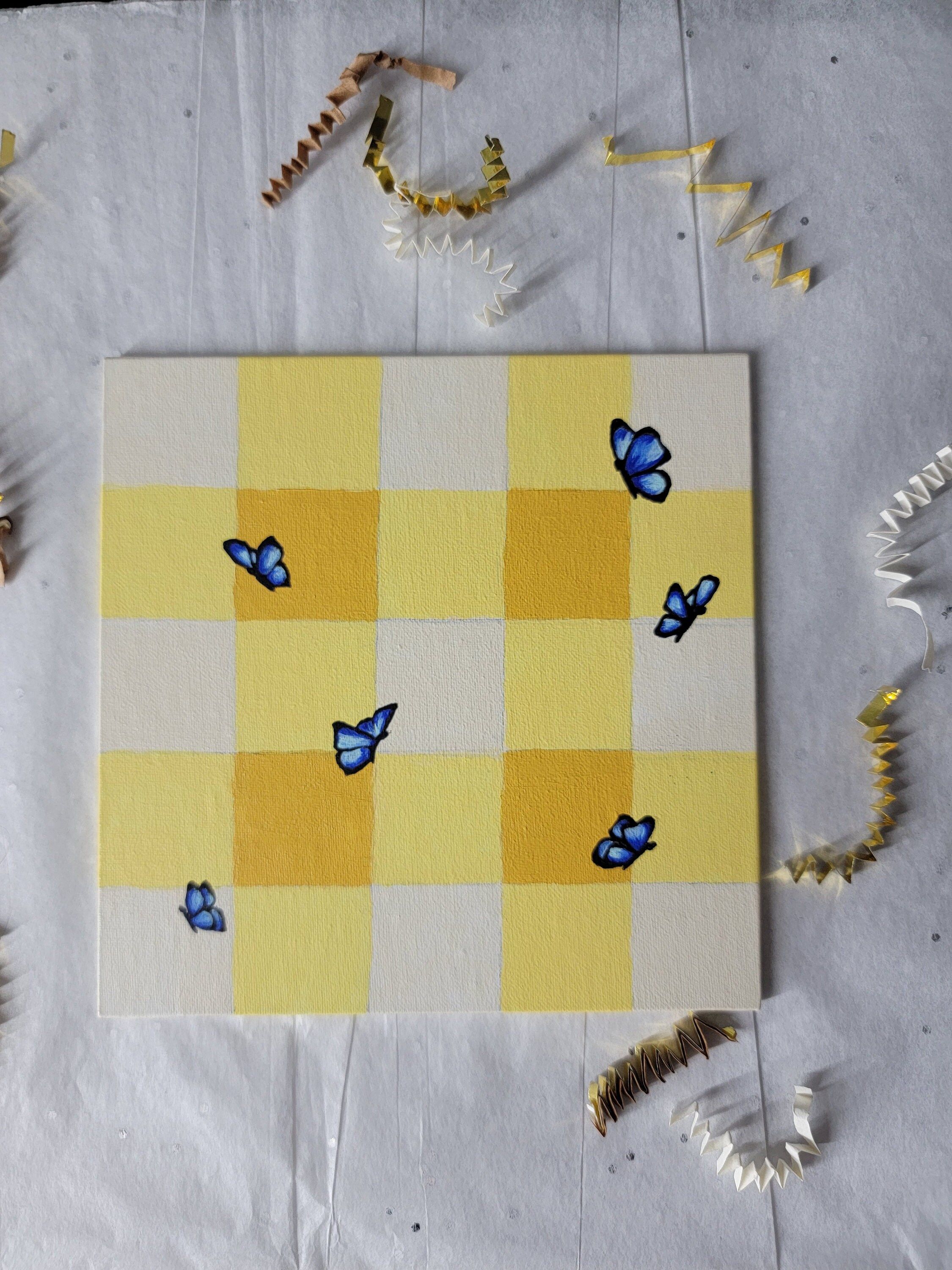 Yellow Gingham Butterfly Painting Etsy In 2024 Mini Canvas Art Art yellow-gingham-butterfly-painting-etsy-in-2024-mini-canvas-art-art