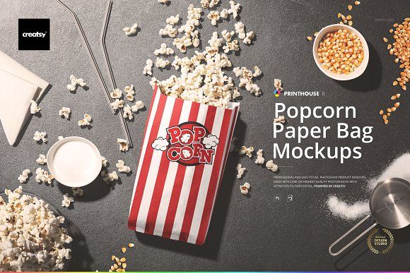 Download Popcorn Paper Bag Mockup Set by creatsy5 in 2020 | Bag mockup, Mockup, Paper bag