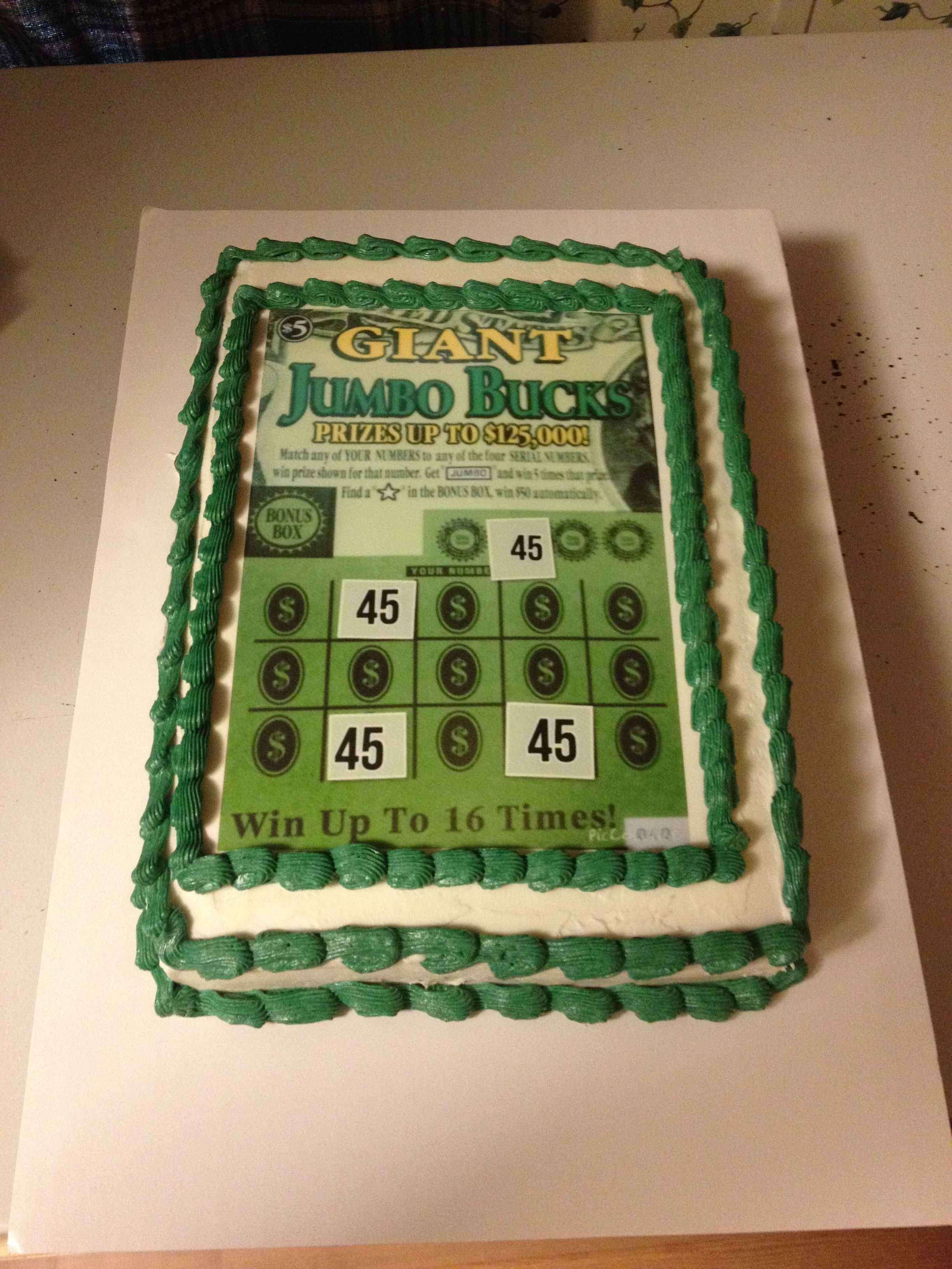 Pin on more of our cakes How To Make A Lottery Ticket Cake