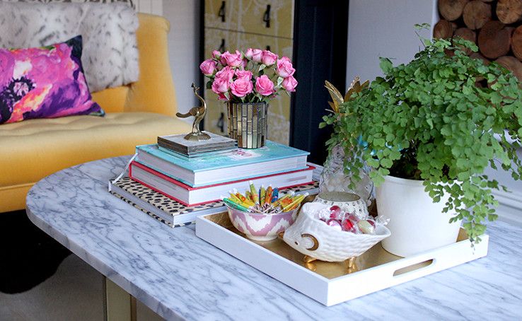 navy coffee table tray
