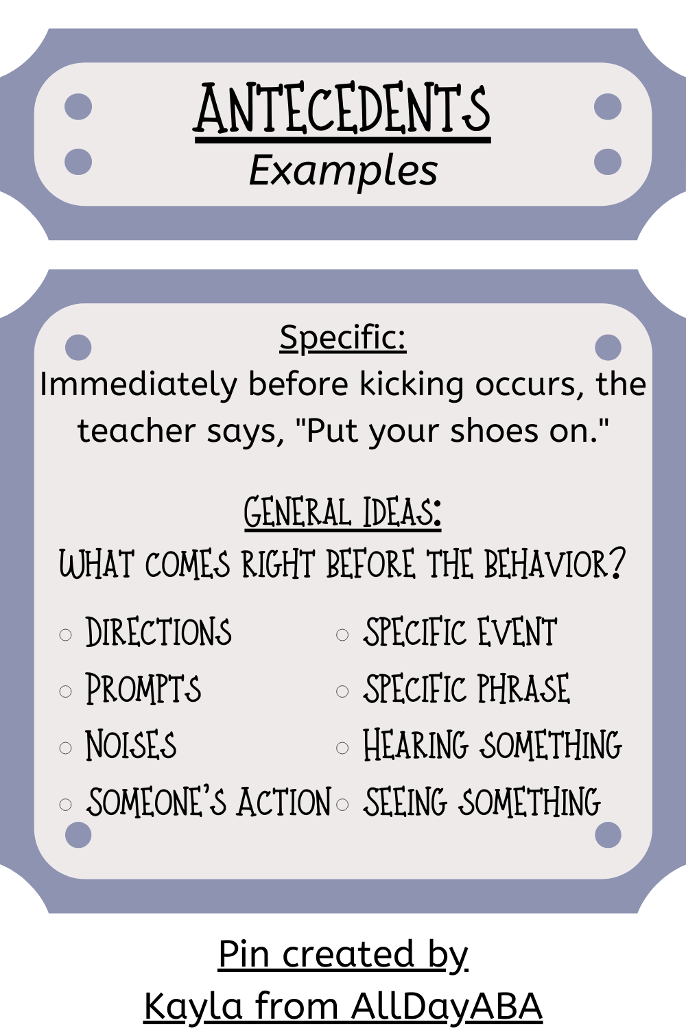 Antecedents are events or stimuli that occur immediately before a behavior. #ABA #antecedent #antecedents #examples #appliedbehavioranalysis #quickglossaryofabaterms #AllDayABA Behavior Intervention Plan, Behavior Tracking, Classroom Behavior Management, Behavior Interventions, Aba Therapy For Autism, Aba Therapy Activities, Teaching Activities, Behavioral Analysis, Behavioral Therapy