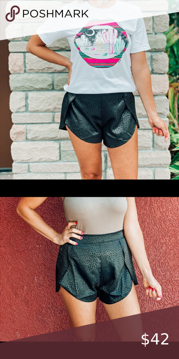 Emory Park Black Leopard Shorts Emory Park Black Leopard Shorts