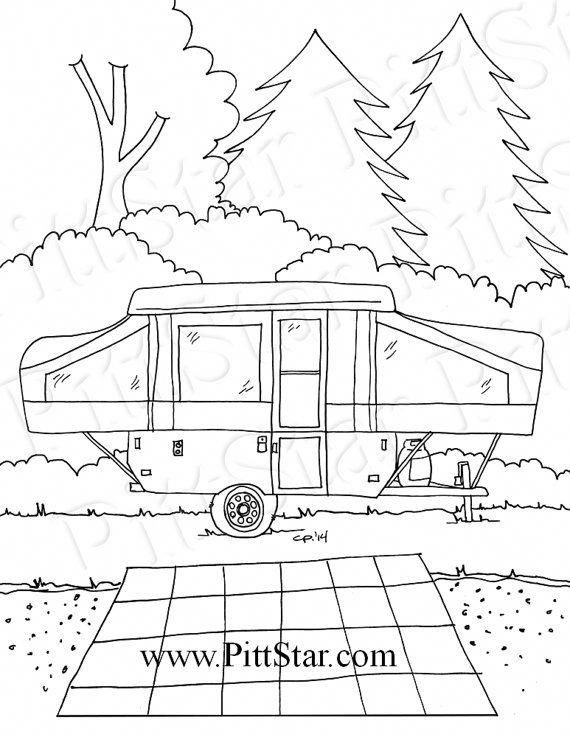 Download Instant Download Pop-up Travel Trailer in the woods by ...