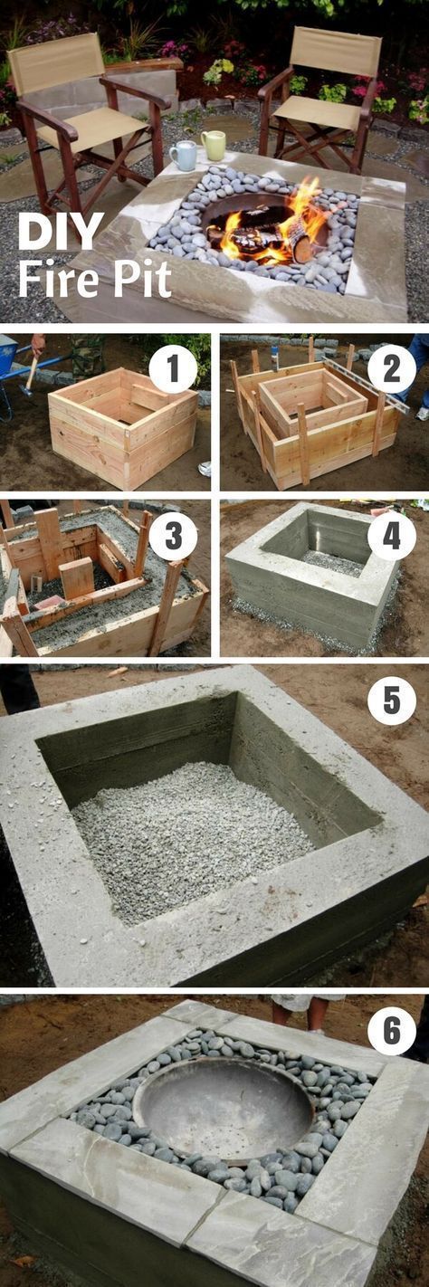 Einfache DIY-Hinterhof-Betonfeuergrube - Diyprojectgardens.club #landscapingtips