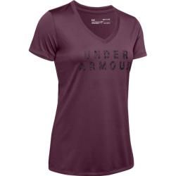 Under Armour Damen T-Shirt Tech Ssv - Graphic, Größe Xs in Lila/Schwarz, Größe Xs in Lila/Schwarz Un