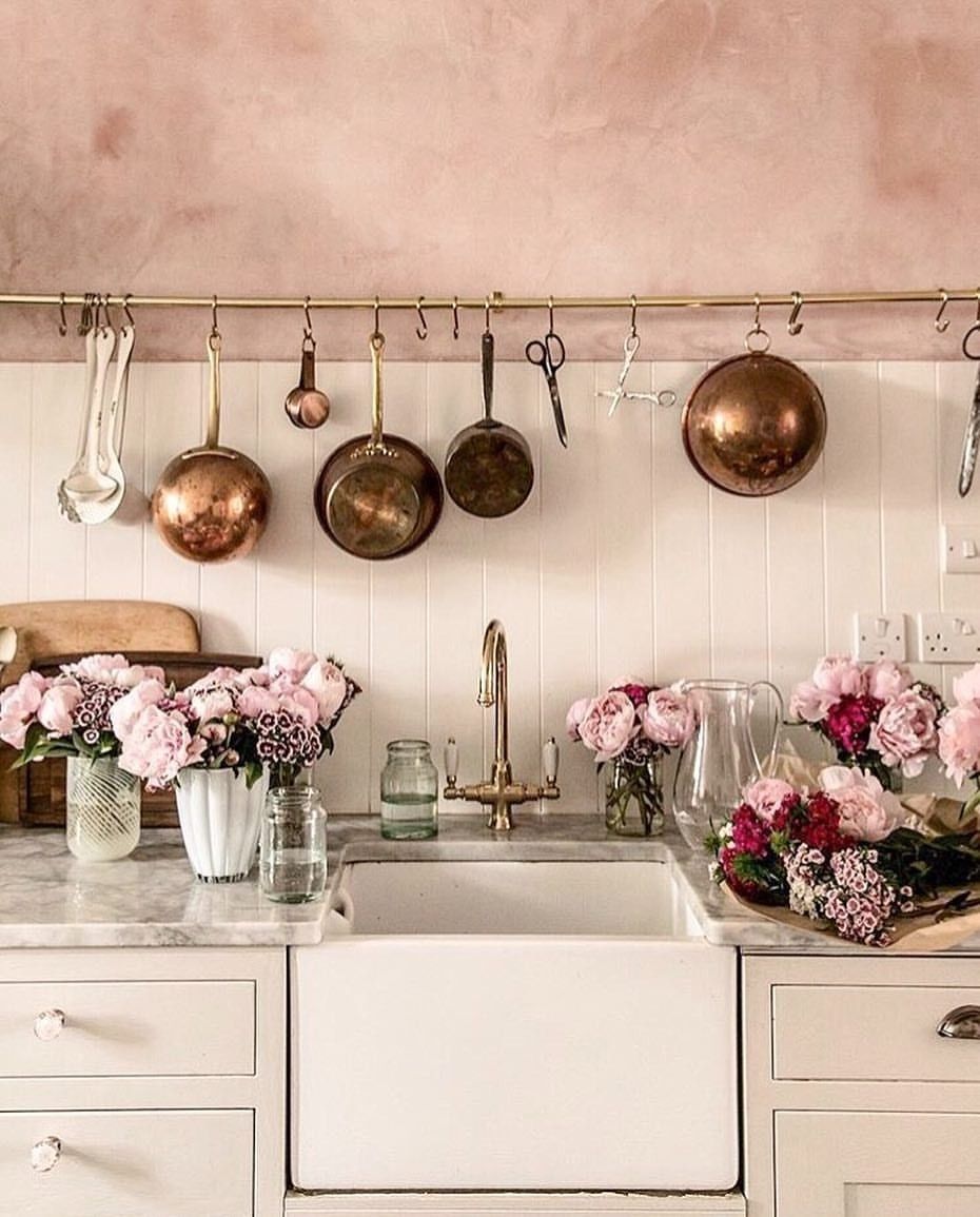 Kathy's Design Blog Home decor tips, Pink kitchen, Shabby chic kitchen