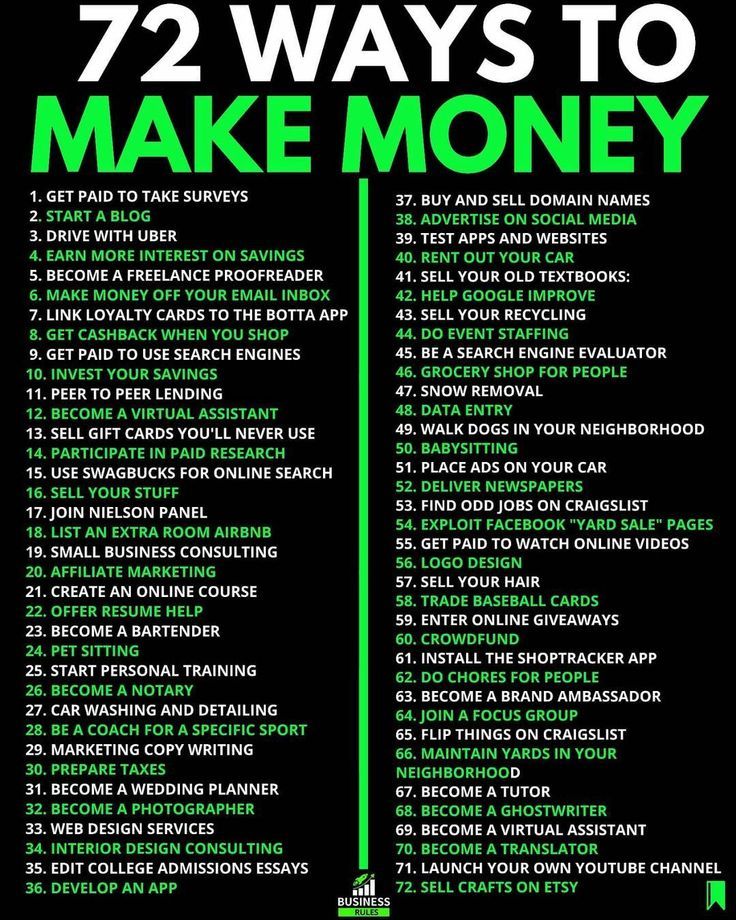 72 ways to make money