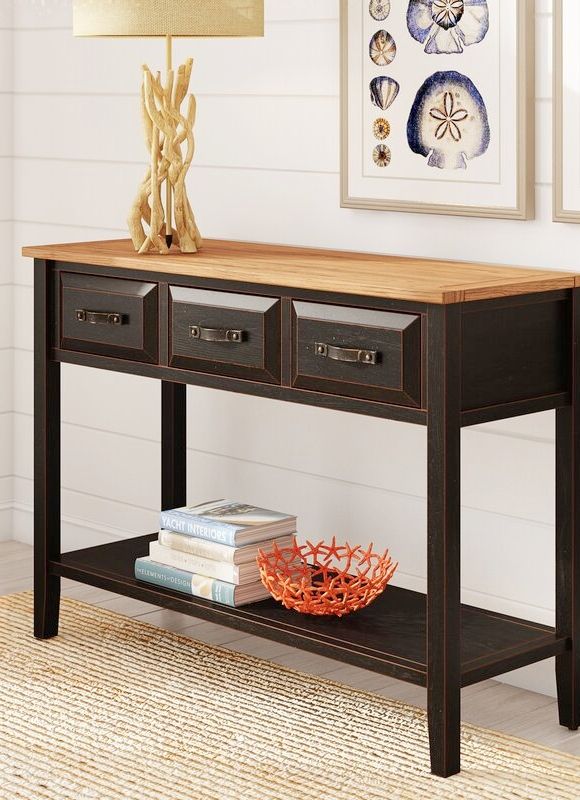 , Décor Therapy Taylor Four Drawer Console Table Black