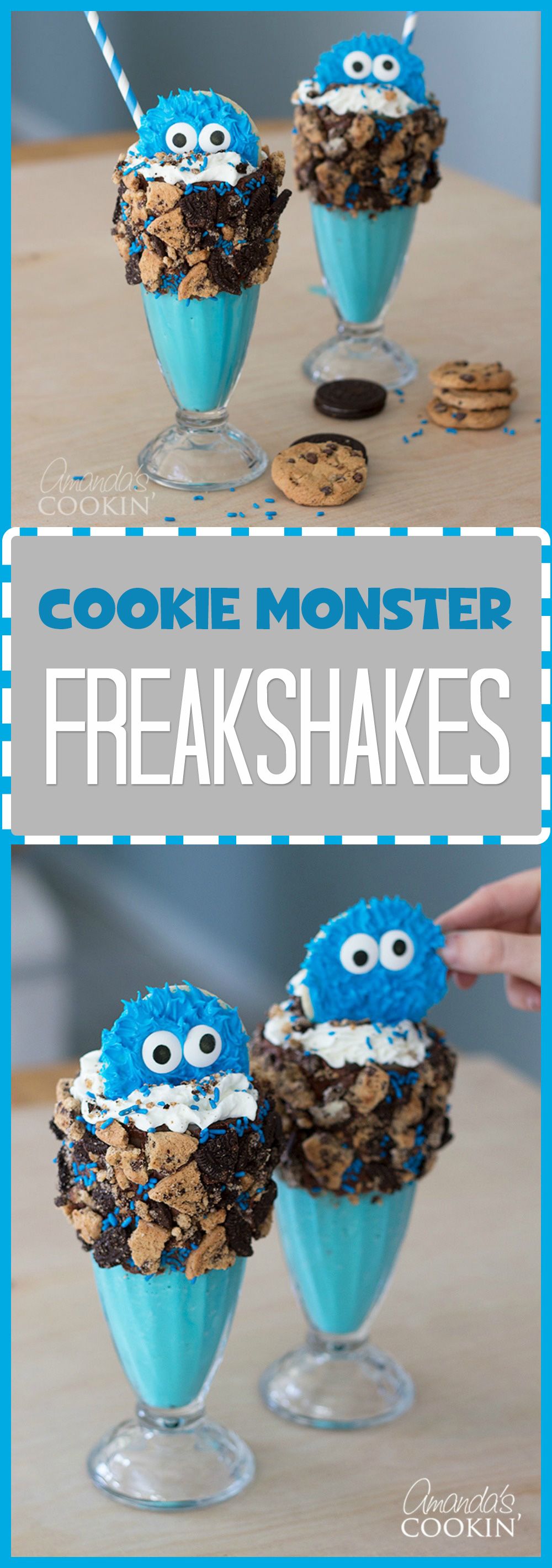 Cookie Monster Freak Shakes: an adorably extreme milkshake! Cookie Monster Freak Shakes: an adorably extreme milkshake!