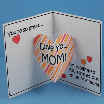 Pop up cards--probably too hard for our smallest children--door prizes Mothers Day Special, Funny Mothers Day, Mothers Day Crafts, Happy Mothers, Christmas Party Invitation Wording, Birthday Party Invitations Free, Mother Card, Wedding Card Design, Wedding Cards