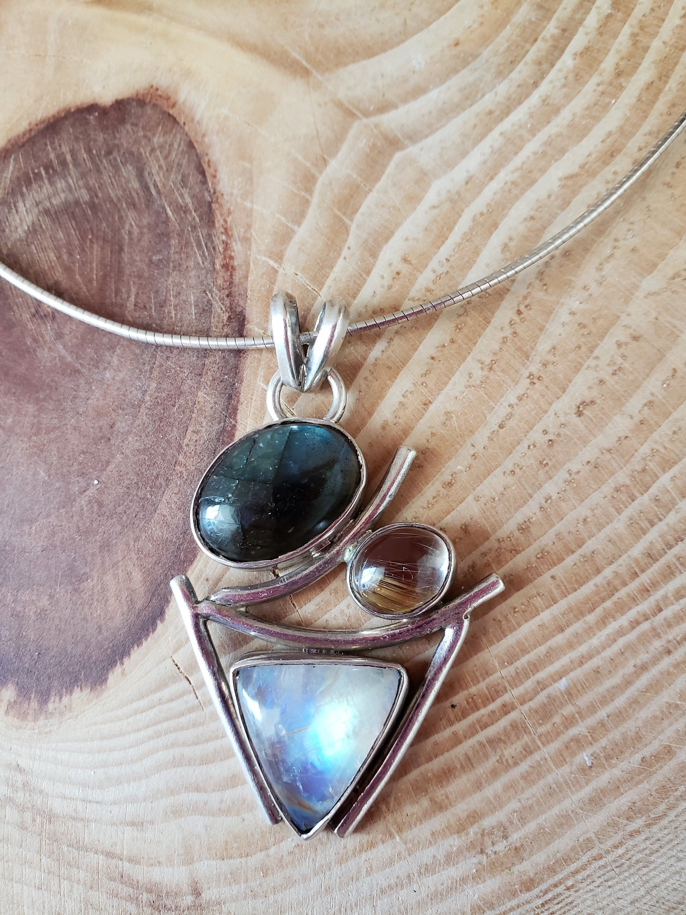 Genuine Gemstone .925 Sterling Silver Labradorite Ring Valentine Gifts for Her