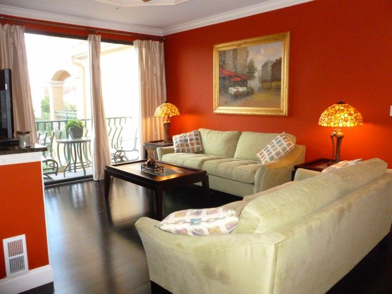 orange living room sage couches Living room orange, Living dining