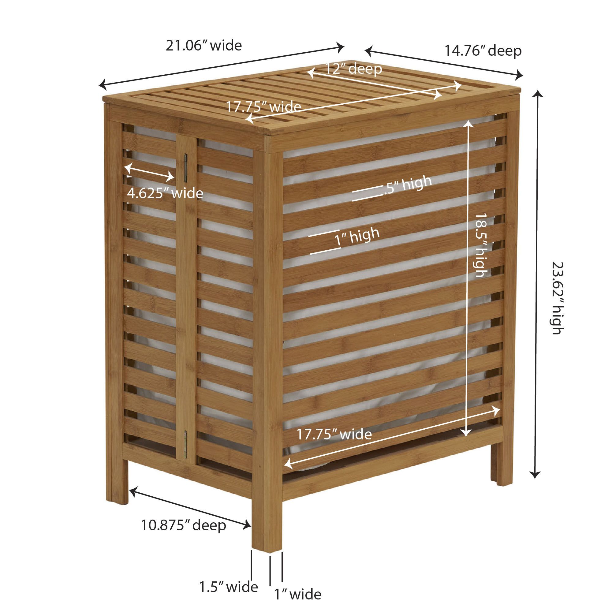 Bamboo Open-Slat Hamper Bamboo Open-Slat Hamper