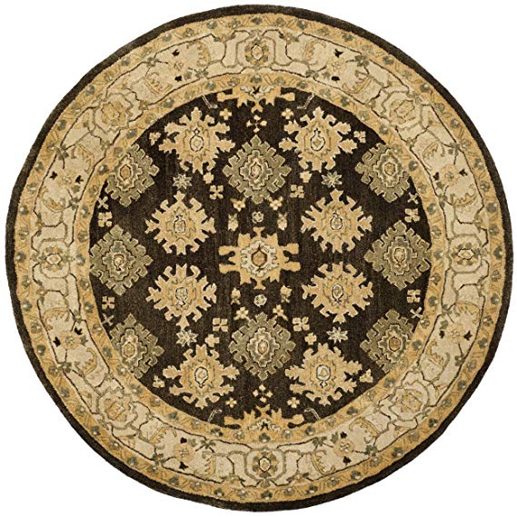 Amazon Com Safavieh Taj Mahal Collection Tjm114a Handmade Traditional Brown And Ivory Wool Round Area Rug 6 Dia With Images Round Area Rugs Area Rugs Oriental Wool Rugs