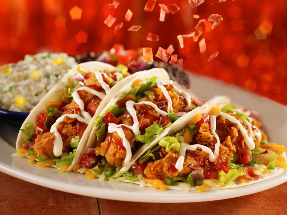 Crispy Chicken Tacos Three Flour Tortillas With Applewood Smoked Bacon crispy-chicken-tacos-three-flour-tortillas-with-applewood-smoked-bacon