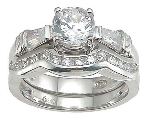 Expensive Intricate Wedding Bands Princess Round Cz 086 Ct Tw Diamond Wedding Ring In White Cz Wedding Ring Sets Wedding Ring Sets Diamond Wedding Rings Sets