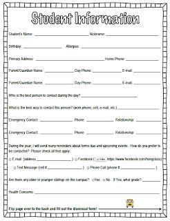 contact information sheets