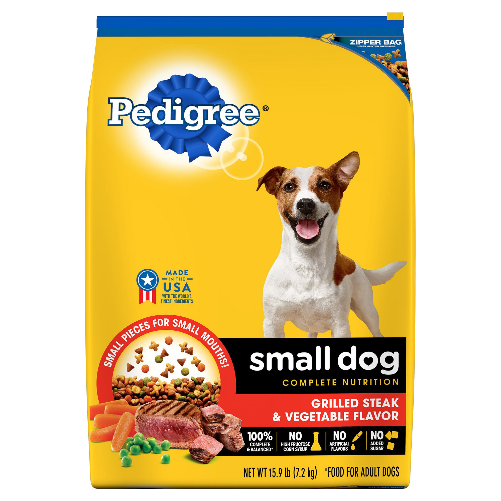 Pedigree Small Dog Steak Vegetable Dry Dog Food 15 9lb Bag