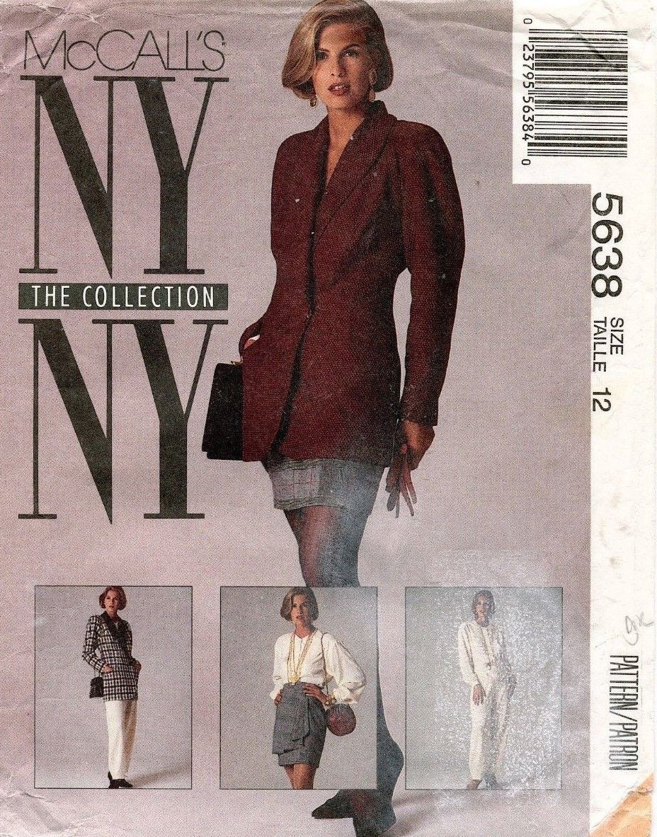 Vintage McCalls 6201 Pattern Jacket Skirt Jones New York Size 8-12 Top UNCUT Pants
