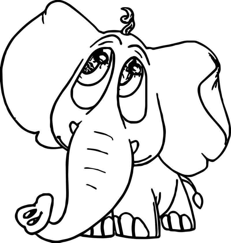 Download Elephant Look Pathetic Coloring Page in 2020 | Coloring ...