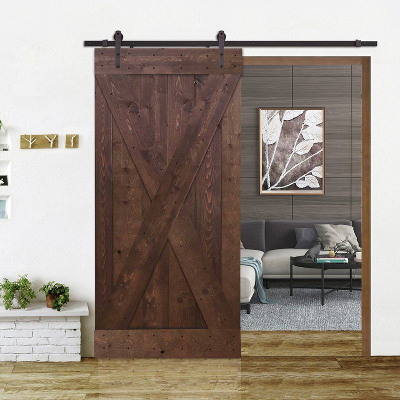 Paneled Wood X Panel Barn Door With Installation Hardware Kit Barn Style Sliding Doors Interior Barn Doors Barn Door