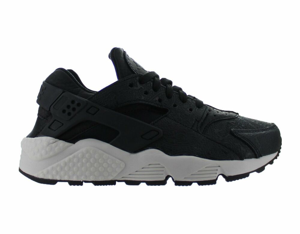 Womens Nike Air Huarache Run Premium Black Light Bone Dark Grey