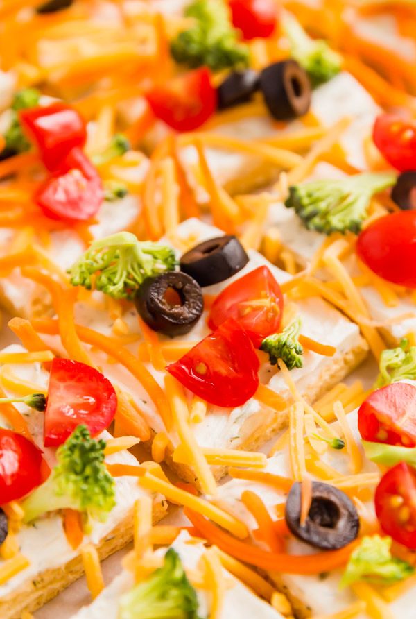 Crescent Roll Veggie Pizza is a classic appetizer that is a fresh and