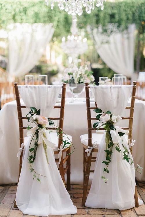 50 Creative Wedding Chair Decor With Fabric And Ribbons Rustic White Wedding Chair Decor Ideas