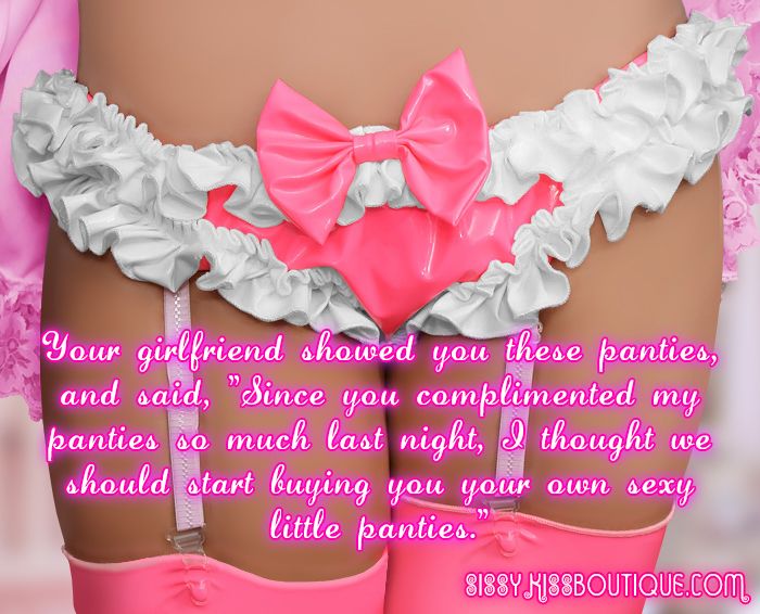 First time kissing sissy lingerie