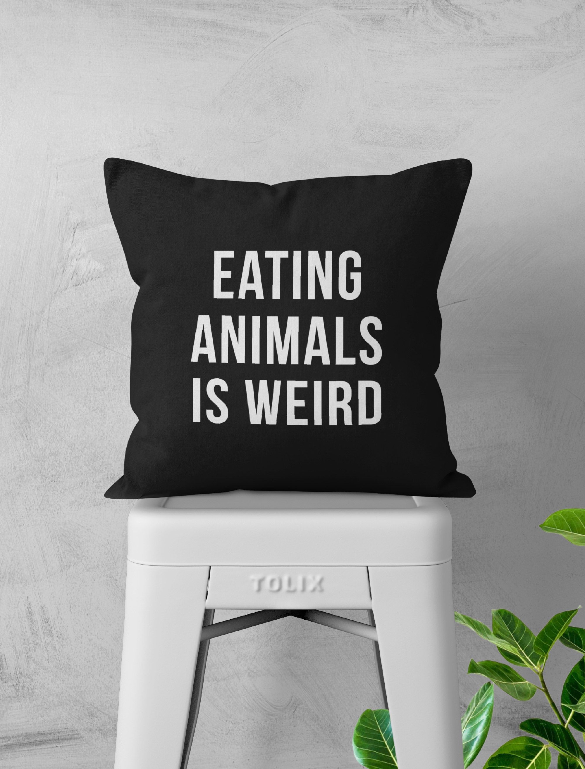 Eating Animals Is Weird Pillow Cover #vegetarianquotes Vegan/Vegetarian Quote Throw Pillow Case #veganquote #veganpillow #vegetarianpillow #vegandecor #vegetarianquotes