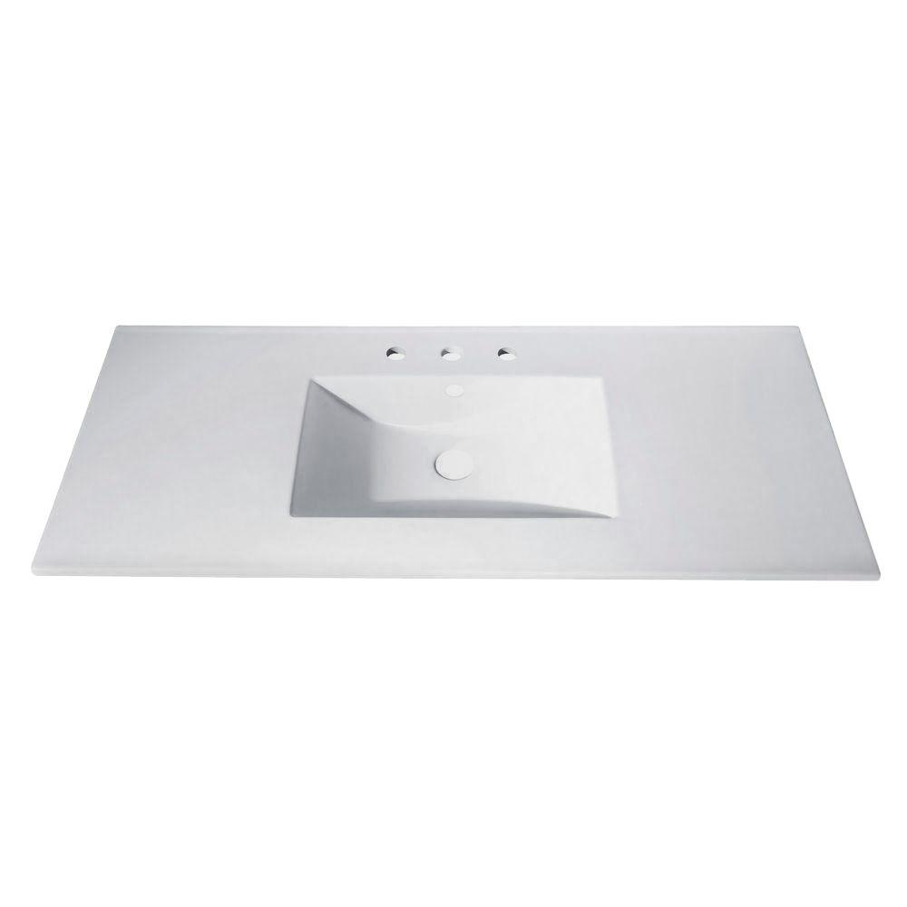 Avanity 49 In Vitreous China Vanity Top With Rectangular Bowl In White Cut49wt The Home Depot Bathroom Vanity Tops Avanity 49 In Vitreous China Vanity Top With Rectangular Bowl In White Cut49wt The Home Depot Bathroom Vanity Tops