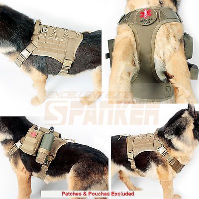 Details About Tactical Dog K9 Combat Molle Vest Harness 3 Sizes