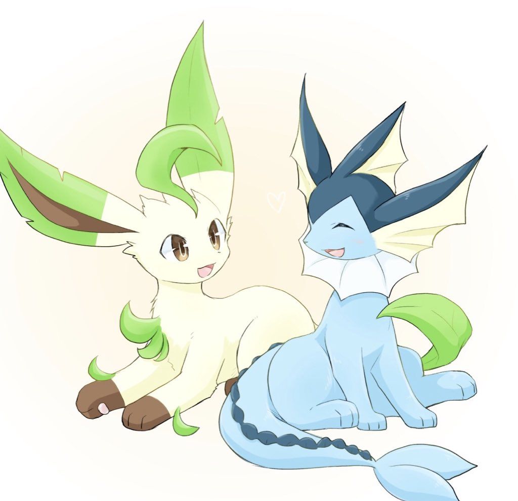 #Vaporeon #Leafeon Dog Pokemon, Pokemon Games, Cute Pokemon, Pikachu, Pokem...