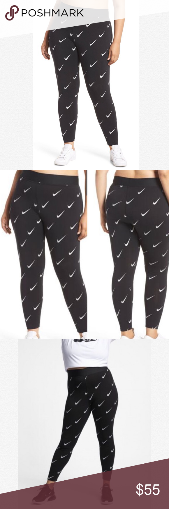 nike all over print swoosh leggings