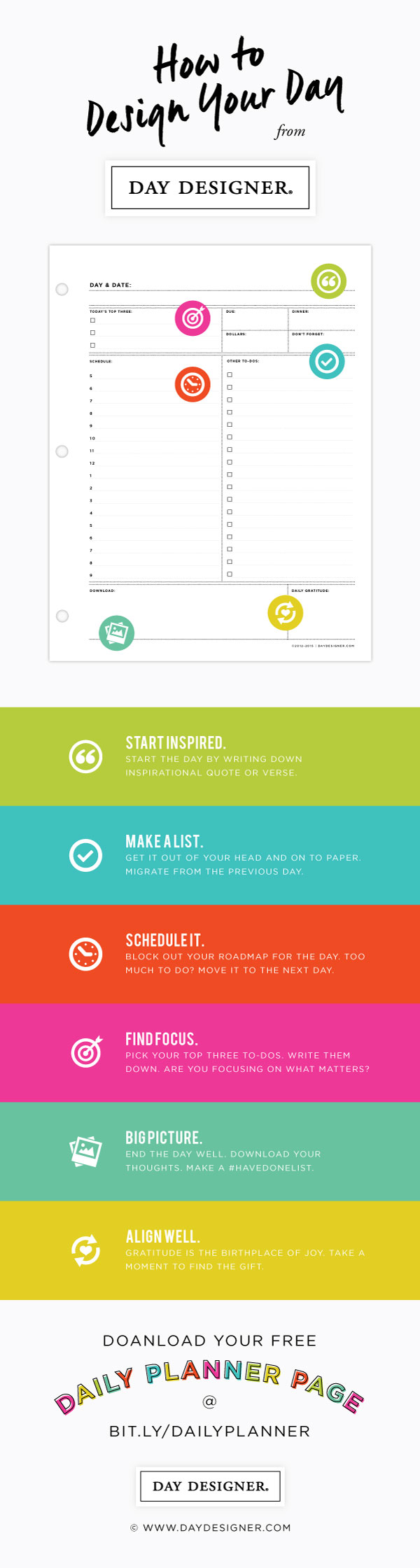 how to design your day 1 start inspired 2 make a list 3 schedule