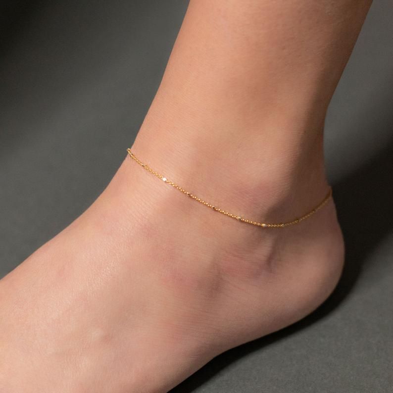 18k Gold Anklet Anklet With Chain Gold Anklet Gold Anklet Bracelet Gold Ankle Bracelet Dainty Silver Anklet Anklets For Women Gold Anklet Ankle Bracelets Silver Anklets