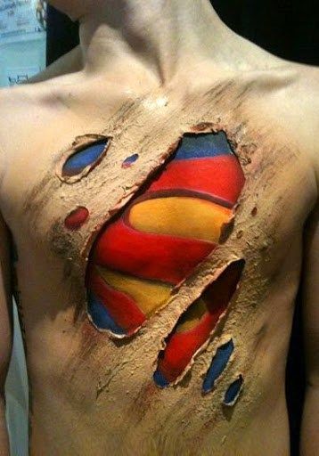 Superman Skin Rip Tattoos Jpg 323 598 Superman Tattoos Weird Tattoos Marvel Tattoos