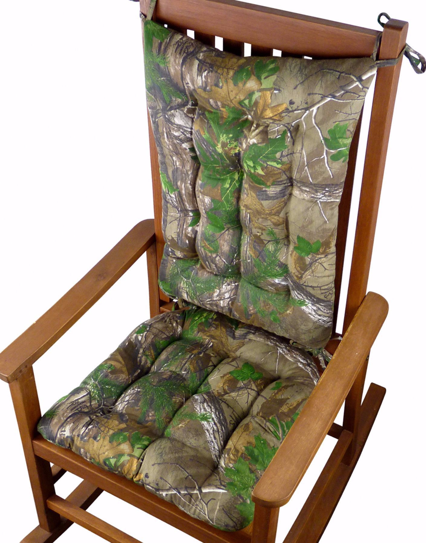 Realtree Xtra Green R Camo Rocking Chair Cushions Latex Foam Realtree Xtra Green R Camo Rocking Chair Cushions Latex Foam Fill Reversible Tufted
