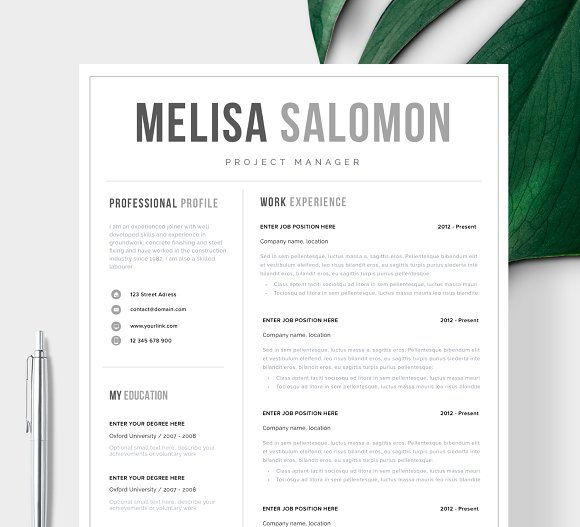 resume template 1 page quot toronto quot resume template modern way to present a hardcopy resume