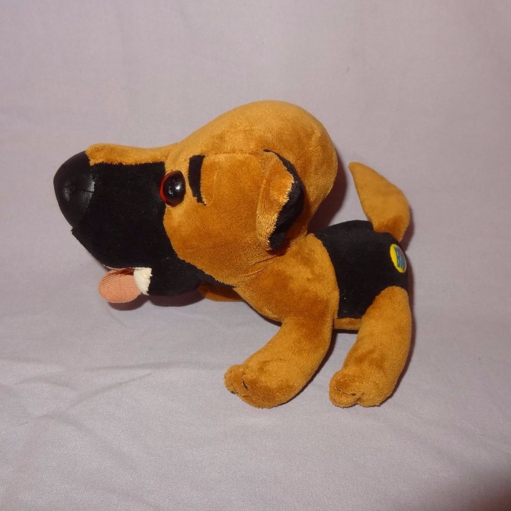 Dog Stuffed Animal Plush Toy Head First Big 2002 Brown Black Puppy