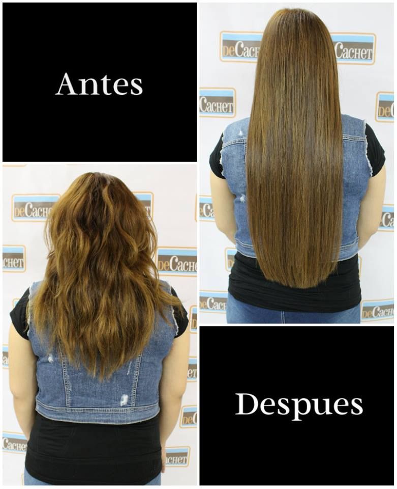 Extensiones de grapa antes y despues de adelgazar