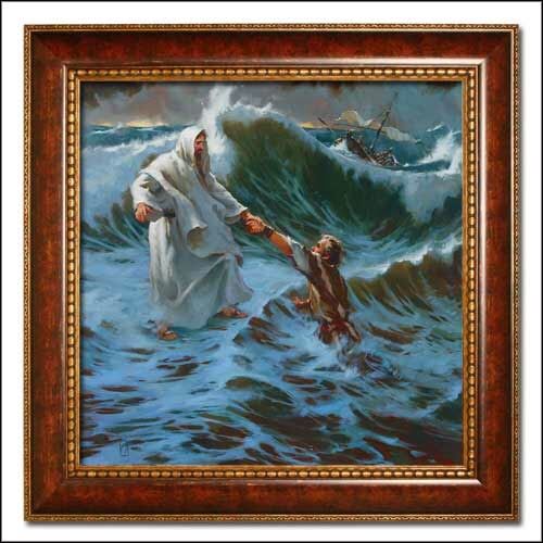 Peter steps out of the boat