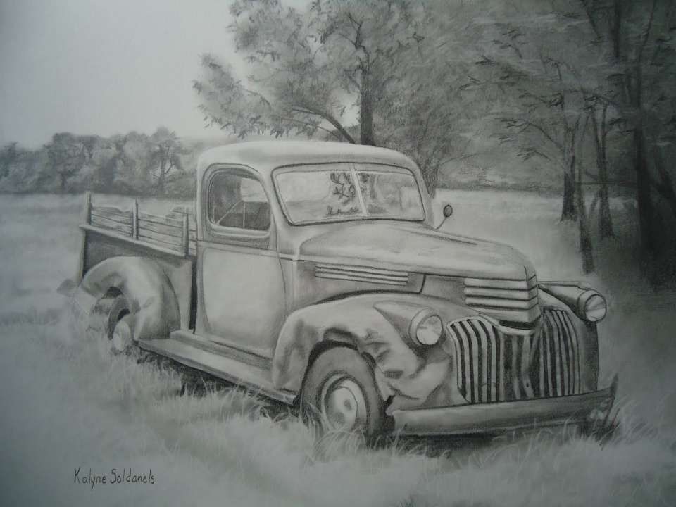 10+ Old Truck Drawings Pencil drawings, Drawings, Car