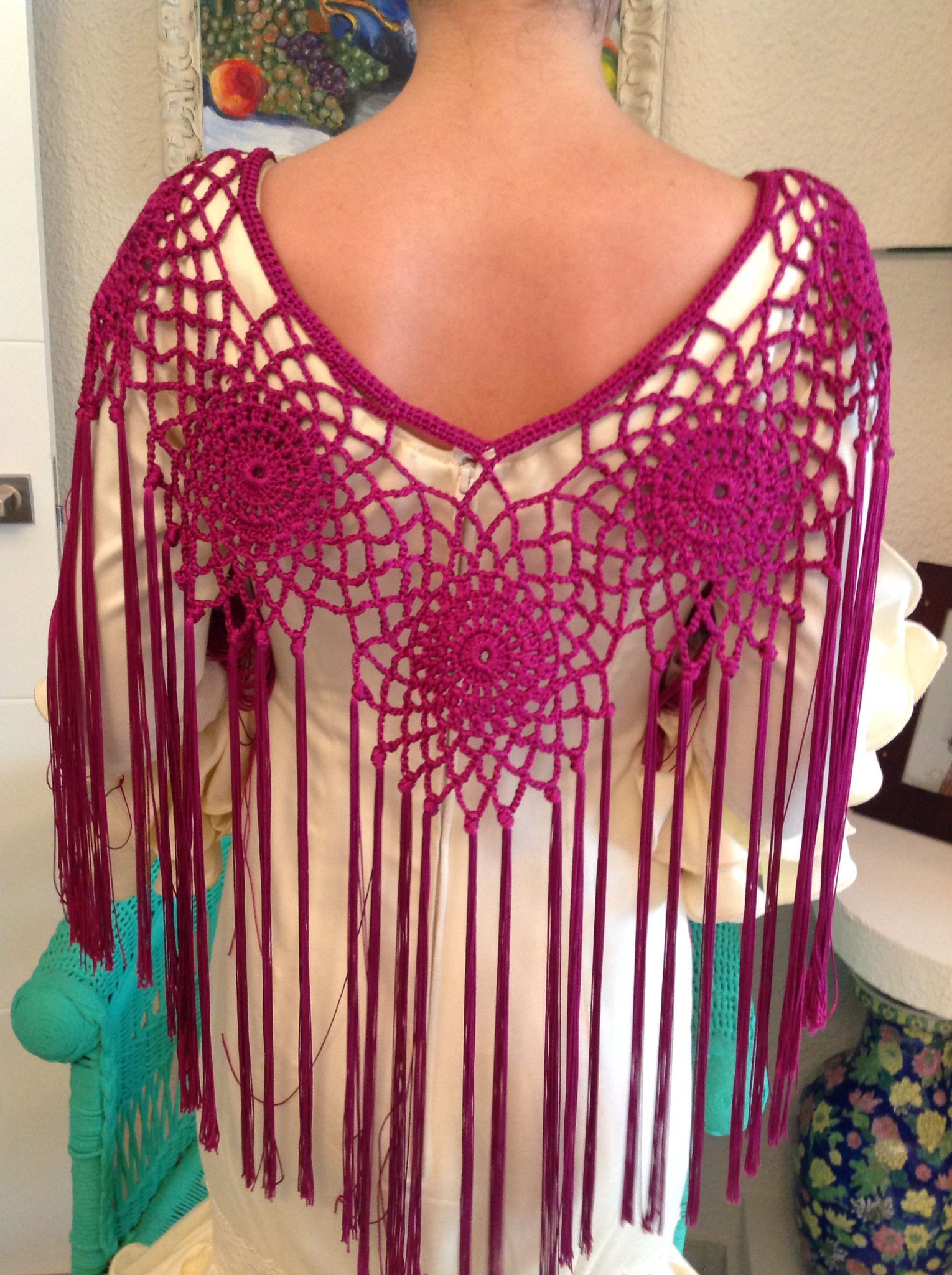 Espalda Mantoncillo Flamenca Crochet Scarves Crochet Collar Crochet