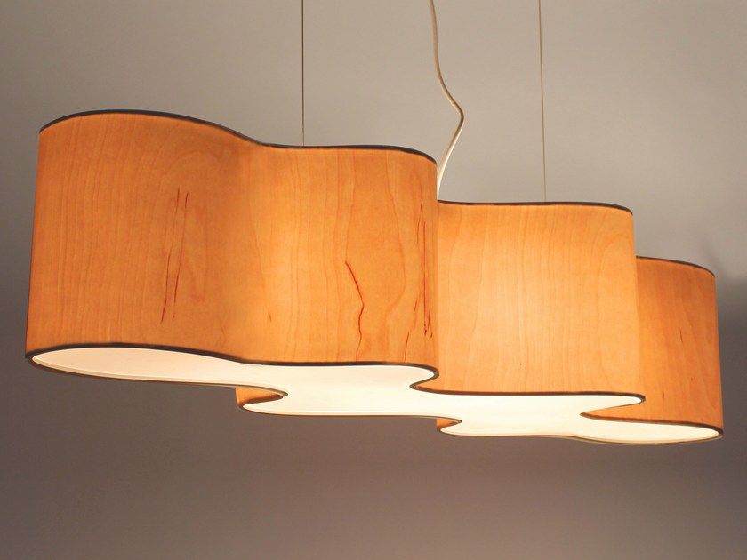 Wood veneer pendant lamp CLOUD MESA By Lampa | Wood veneer Wood veneer pendant lamp CLOUD MESA By Lampa | Wood veneer