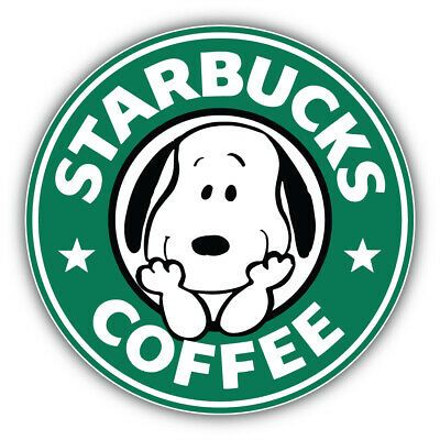 Peanuts Cartoon Starbucks Snoopy Sticker Bumper De Peanuts Cartoon Starbucks Snoopy Sticker Bumper De