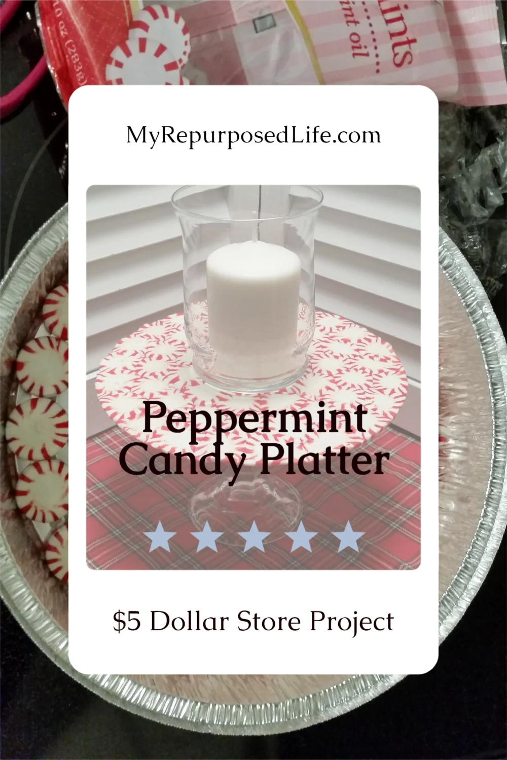 How to make a peppermint patty platter! It's so easy and inexpensive to make. You could make a large one, or several smaller ones, or both!!! Easy & Cheap! #MyRepurposedLife #christmas #easy via @repurposedlife Easy Peppermint, Peppermint Candy, Peppermint Patties, Christmas Projects, Christmas Crafts For Kids, Holiday Crafts, Christmas Ideas, Christmas Decorations, Dollar Stores
